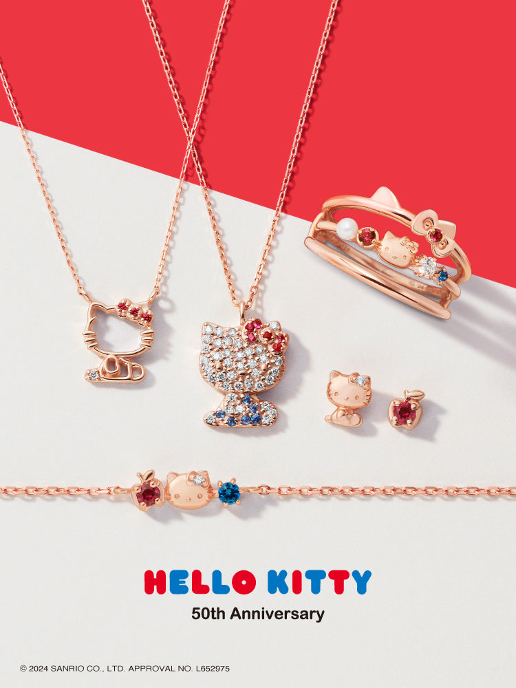 Hello Kitty Gold Necklace with outlet white Gemstone | Momoberry Sanrio