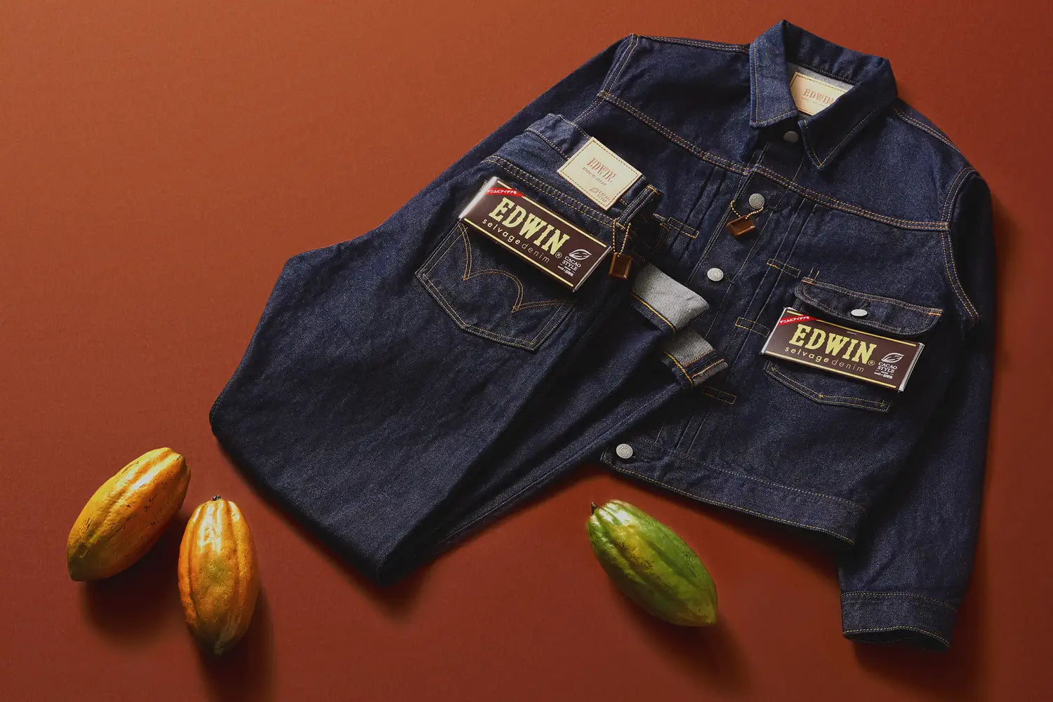 Sustainable Cacao Denim Collaboration of Edwin and Meiji