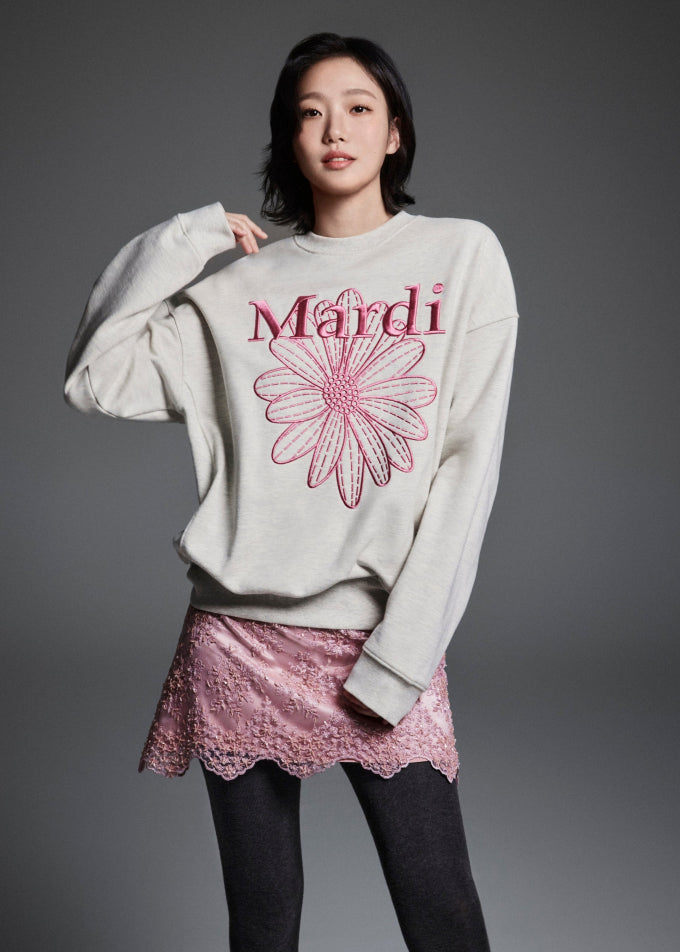 Mardi Mercredi Releases Limited Edition Embroidered Flower Sweatshirt at Daikanyama