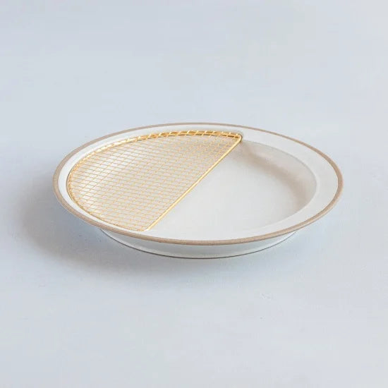 Assiette amime Demi-lune avec maille en or pur