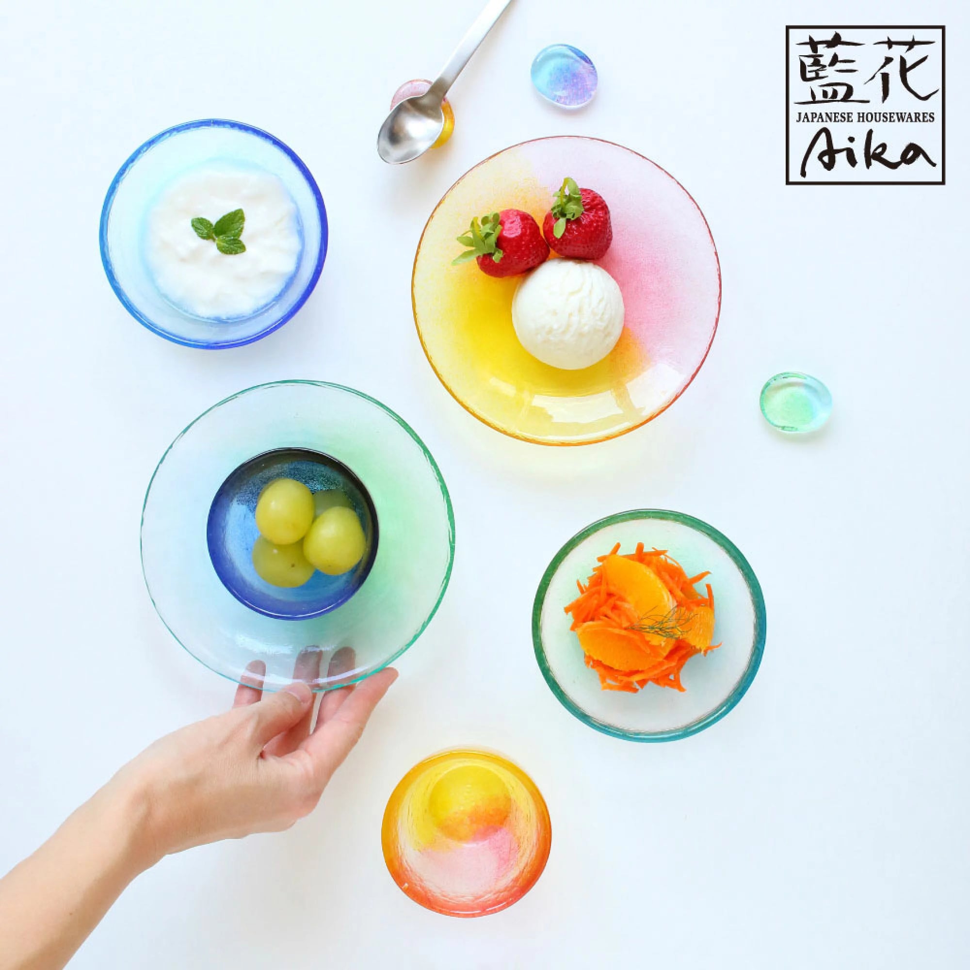 【Fabriqué au Japon】Assiette en verre Edo Sky Colors Aika