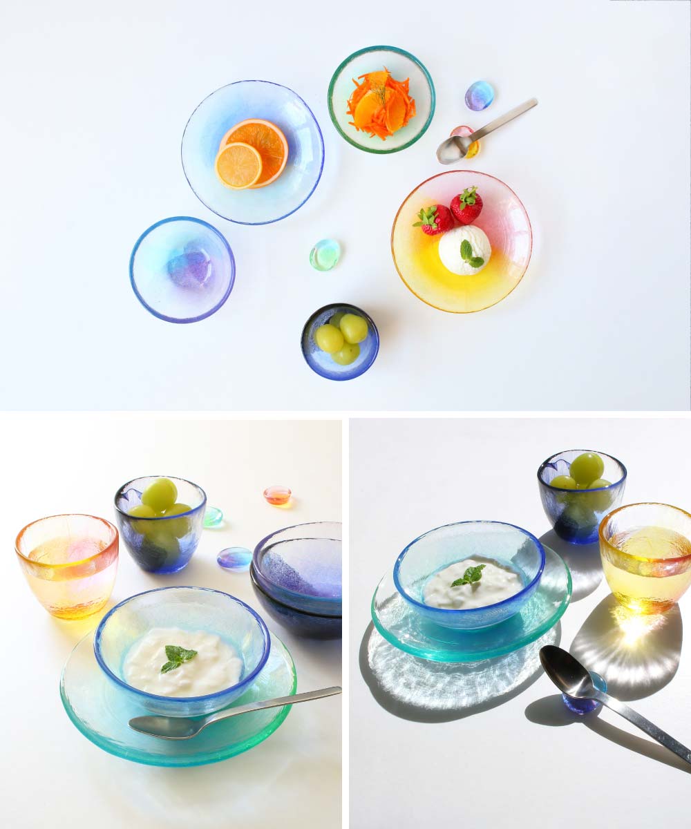 【Fabriqué au Japon】Bol en verre Edo Sky Colors Aika